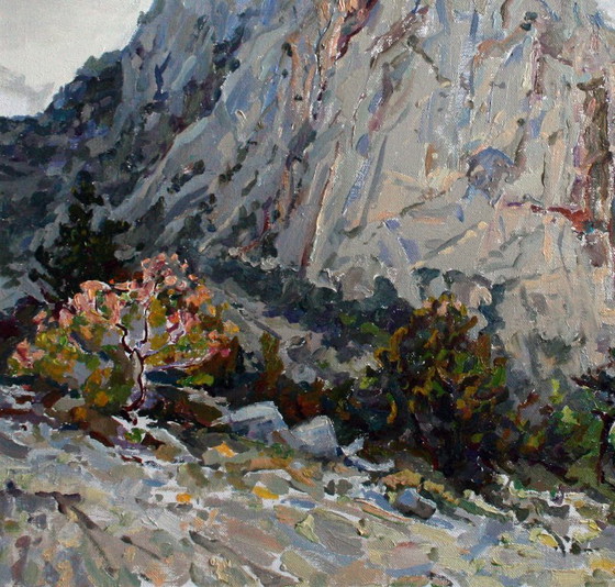 Original Oil Painting Landscape Nature Rocky Mountain – Paintings & Drawings, Canvas (photo 4 of 5)