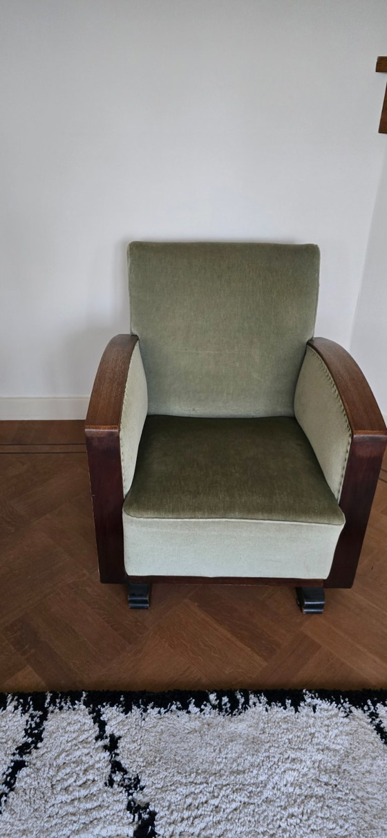 Image 1 of 2 art deco armchairs