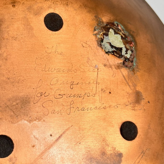 Edwards Star firmado para Gump’s San Francisco – Plato de Cobre Esmaltado Mid-Century – Objetos decorativos (photo 6 of 13)