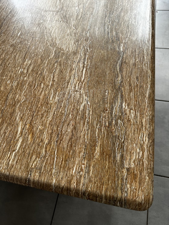 Image 1 of Vintage travertijnen tafel