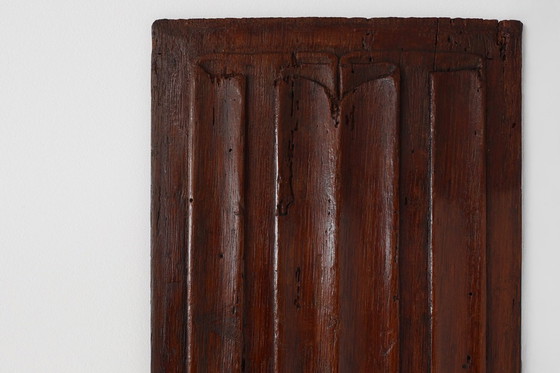 Image 1 of 16th Century oak carved Gothic Panel, Belgium