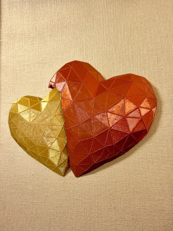 Image 1 of Geometric Heart Wall Art | 3D Printed PLA Sculpture