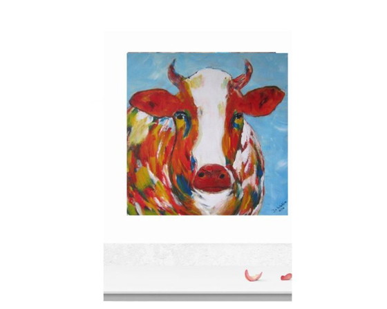 Image 1 of Gemälde „Kuh“ abstrakt