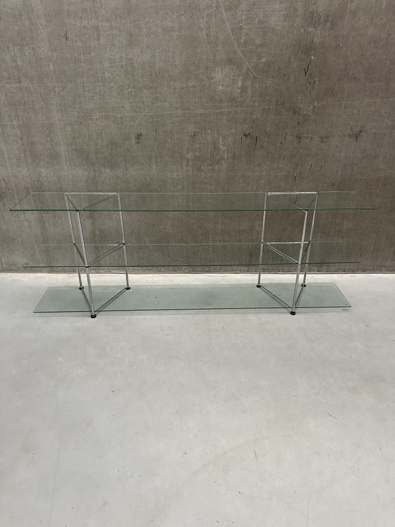 Scaffali a muro in vetro vintage IKEA NARR | Richard Clack, 1991, Metallo, Argentato (foto 6 di 9)