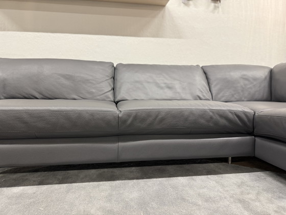 Image 1 of Natuzzi Hoekbank Grijs leer 310x240