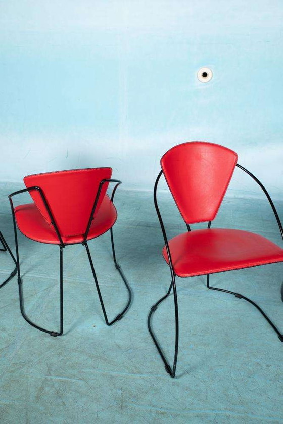 Image 1 of Ensemble de 4 chaises Linda d'Arrben, design italien des années 80