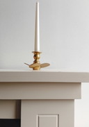 Portacandele a forma di elica vintage in ottone, design nautico, forma a vite