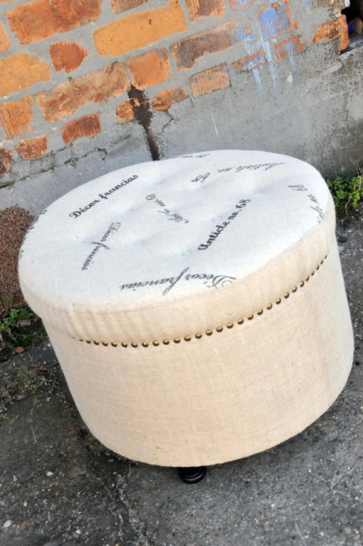 Pouf Rotondo LOFT – Grande Seduta Doppia con Motivo Pressato
