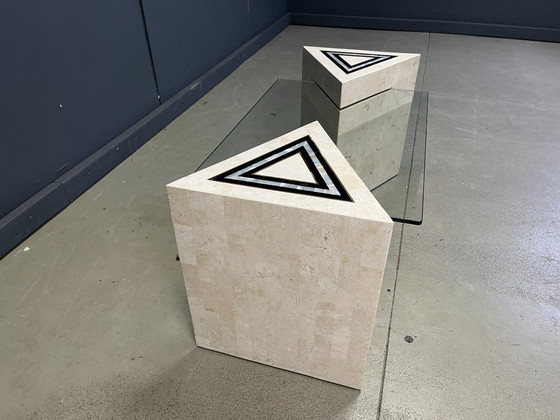 Image 1 of Table basse vintage en mosaïque et nacre, années 1980