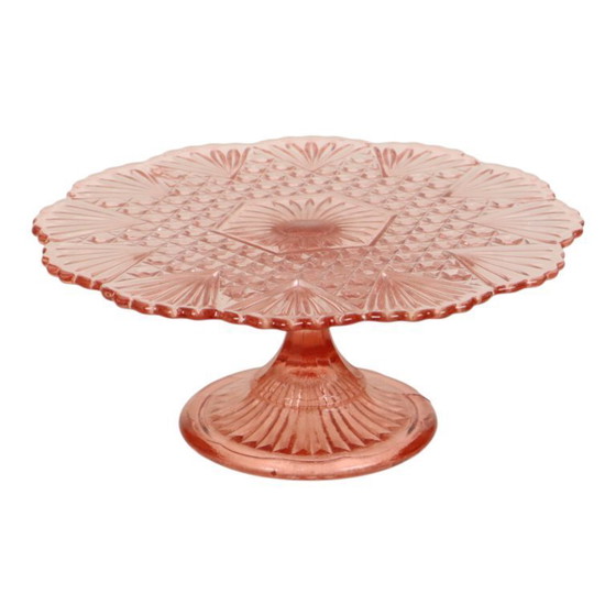 Image 1 of Plato para pastel Rosaline rosa estilo Art Déco