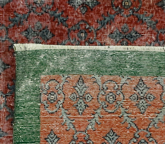 Tappeto turco vintage Oushak 216 × 141 cm – Rosso e verde, in lana, tessuto a mano – Tappeti, Wool (photo 10 of 10)