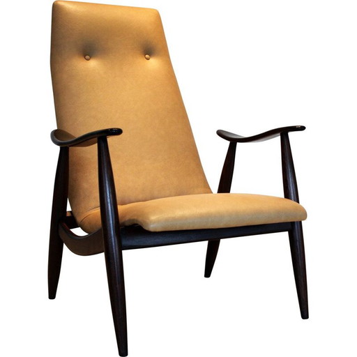 Poltrona senior vintage in teak massiccio di Louis Van Teeffelen per WéBé, Danimarca