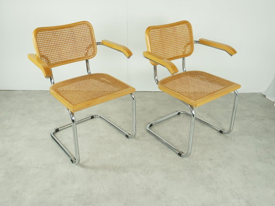 Image 1 of 2 eetkamerstoelen in Marcel Breuer stijl, vintage design B64 Cesca