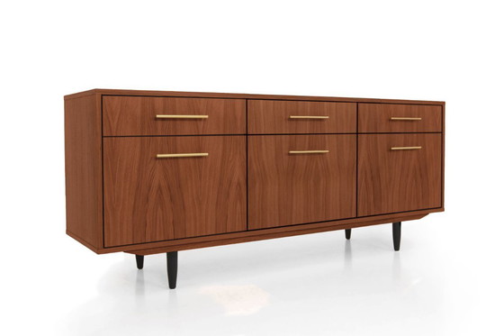 Image 1 of Dressoir van gebeitst teakhout T-S10 met zes laden