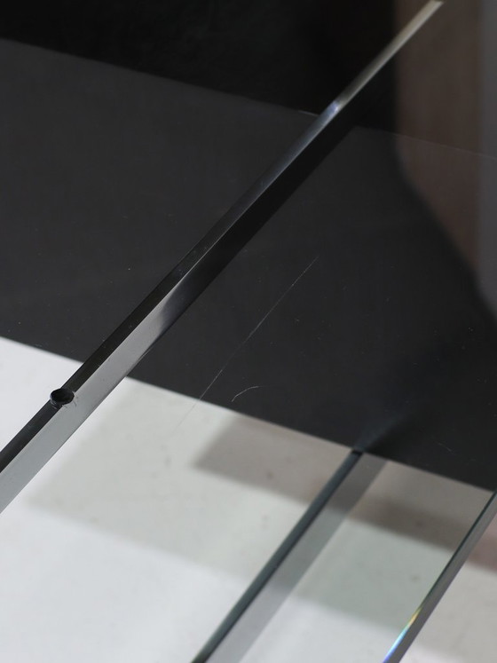 Image 1 of Preben Fabricius and Jørgen Kastholm desk black chrome glass 1960s