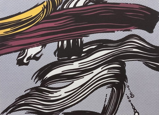 Image 1 of Roy Lichtenstein – Litografía Pinceladas – enmarcada