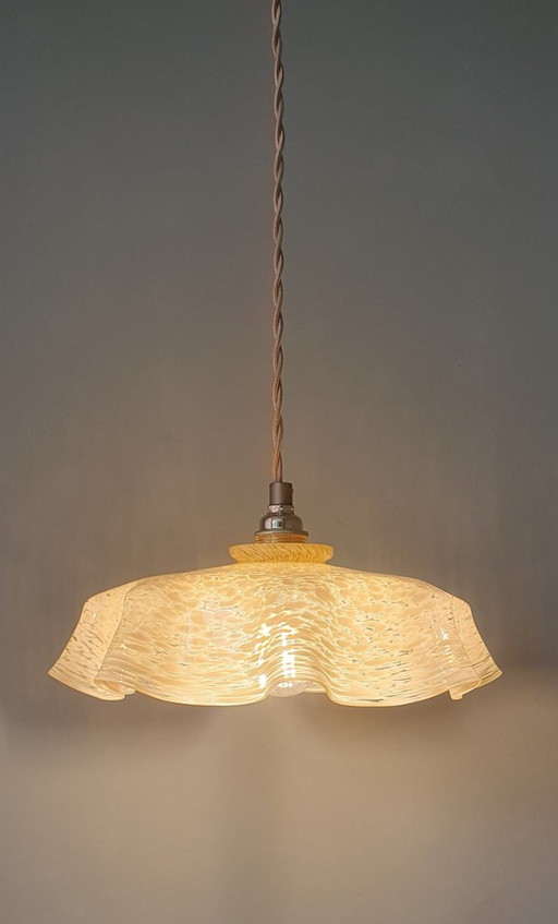 Vintage / Antique French Glass Pendant Lamp in Clichy Style. – hanglampen, Metal (photo 2 of 15)