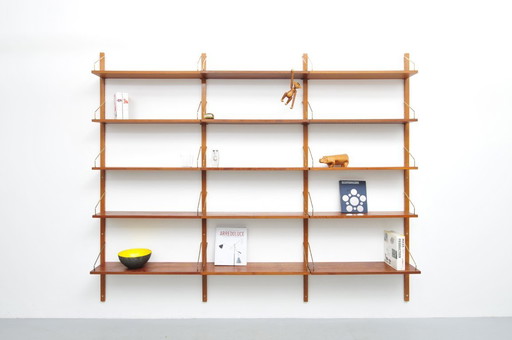 "Royal System" wall shelf made of teak by Poul Cadovius for CADO (1950s)