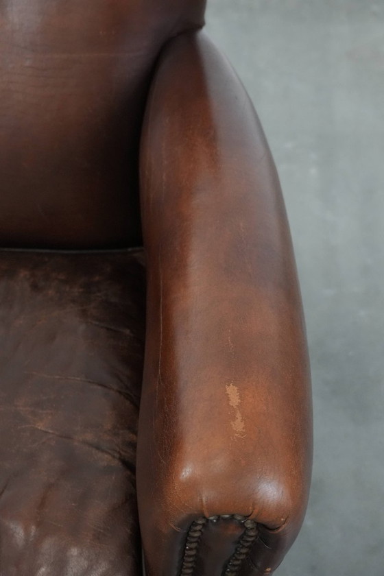 Image 1 of Elegant, characterful vintage armchair made of sheepskin