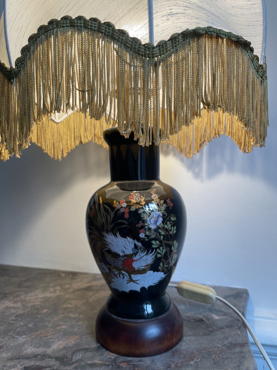 Image 1 of Lampe à Poser Vintage en Céramique Noire