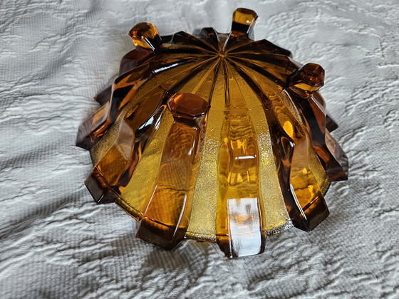 Image 1 of Glass Bowl/Fruit Bowl on 4 Feet - Art Deco - Stölzle Hermanova Hut