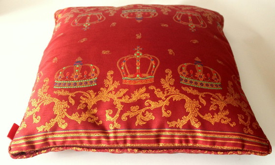 Image 1 of Prachtig Apelt sierkussen brokaat donkerrood/oranje goud sierkussen