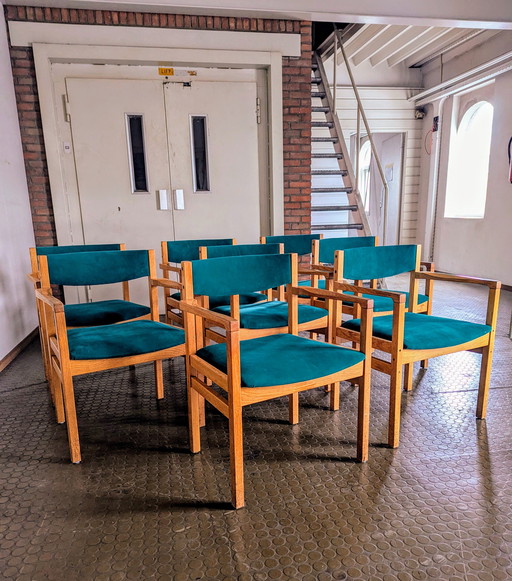 Ensemble de 8 chaises en chêne, Danemark