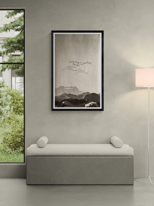 Festival international des orchestres de jeunes de Saint-Moritz – 1970 – Affiche d'époque originale – Suisse – 101,5 x 63,5 cm