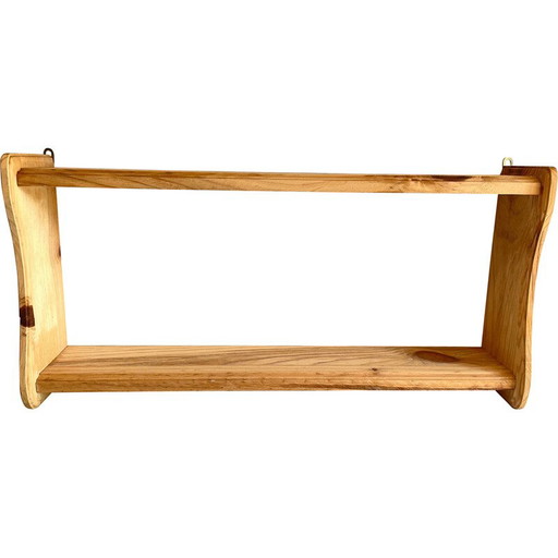 Scaffale vintage con doppi ripiani in legno