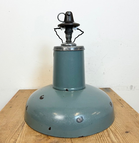 Image 1 of Industrial Grey Enamel Pendant Lamp from Siemens, 1930s