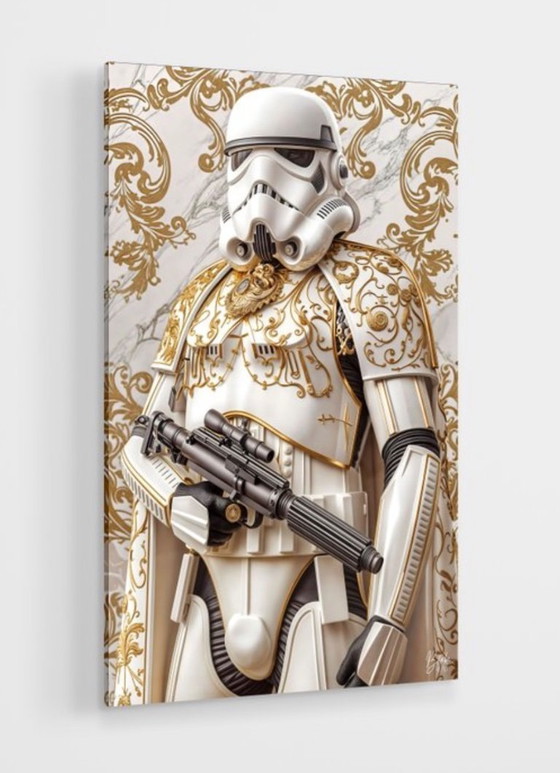 Image 1 of Blake : Stormtroopers stylés. Signé à la main et numéroté 4/10. Sur verre acrylique avec système de suspension. Édition 4/10, ra