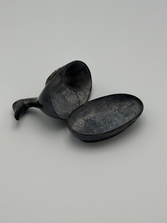 Image 1 of Set van 2 vintage tinnen eend doosjes – decoratief