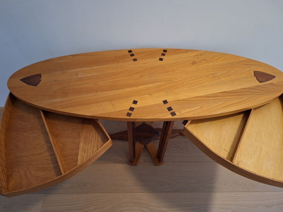 Table basse / Table d'appoint avec tiroirs style Art Déco – Savoir-faire dans le style de Schuitema (photo 8 of 17)