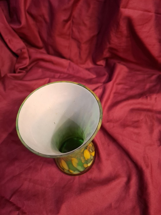 Image 1 of Mid-Century Modern Cased Spatter Glass Vase – Chribska Style (15cm)