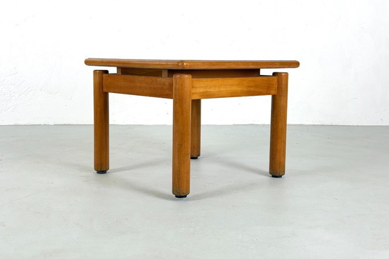 Image 1 of Coffee table in wood with blue top, France - 1960s