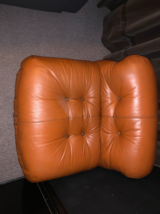 Image 1 of Fauteuil vintage Soriana en cuir, signé Afra et Tobia Scarpa pour Cassina