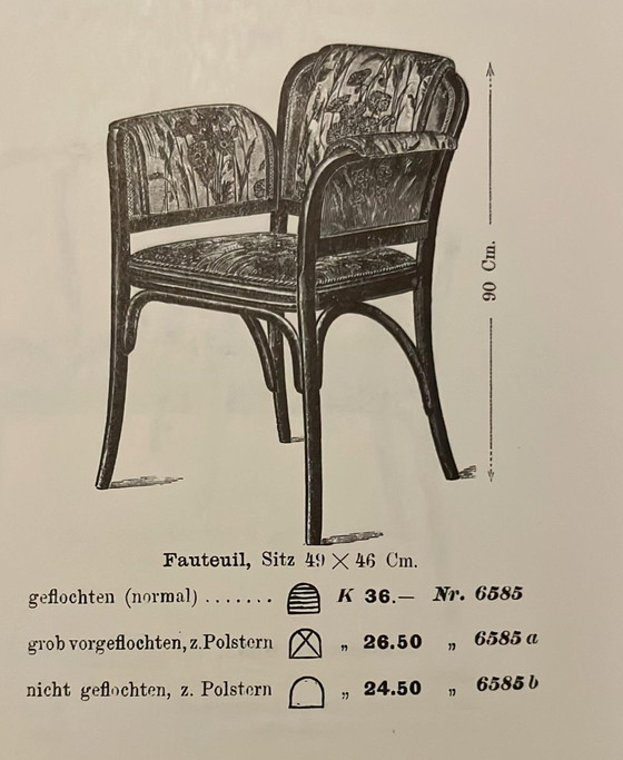 Image 1 of Thonet 6585 Art Nouveau Otto Wagner armchair