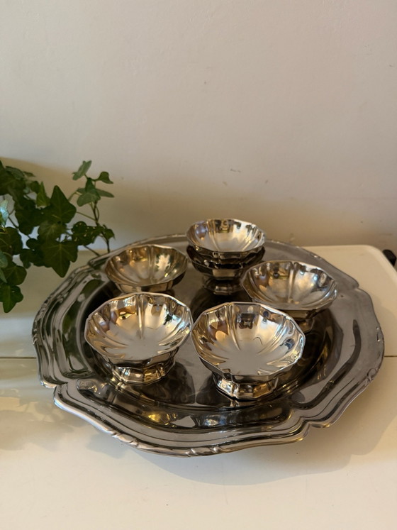 Ensemble de 6 coupes chromées avec plateau – Vaisselle, Chrome (photo 6 of 6)
