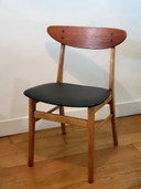 Ensemble de 4 chaises à repas vintage danoises modèle 210 par Farstrup