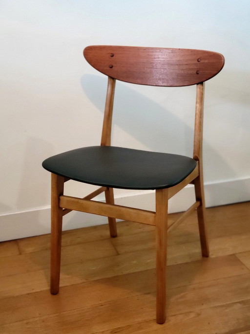 Set van 4 vintage Deense eetkamerstoelen model 210 van Farstrup