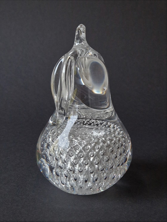Image 1 of FM Konstglas - Pera maciza con polvo de plata - Arte en vidrio