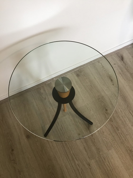 Vintage Design Tafeltje Van Giorgetti – Bijzettafels, Glass, Metal (photo 8 of 8)