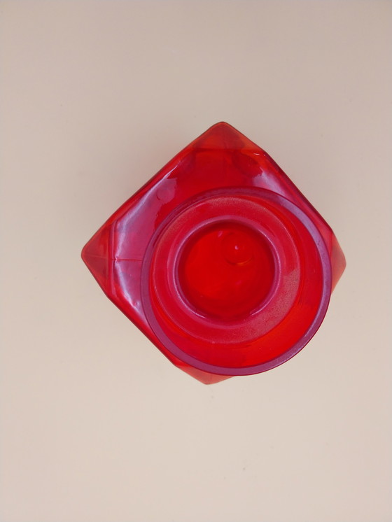 Image 1 of 1 x Jarrón Noppa rojo. Por Erkkitapio Siiroinen para Riihimaen Lasi Oy Finlandia 1960s