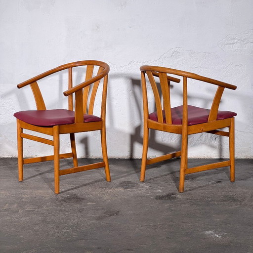 Set van 2 Carl-Ewert Ekström stoelen, paarse lederen bekleding, jaren 70 – fauteuils, Leather (photo 2 of 11)