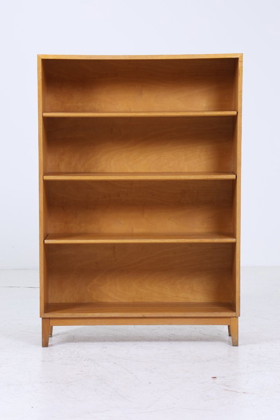 Image 1 of Libreria vintage degli anni '60 | Scaffale di metà secolo in quercia | Scaffale retrò in legno #05-49