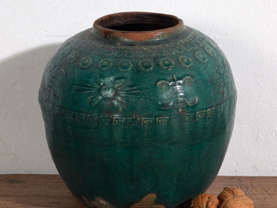 Kleine antieke smaragdgroene vaas (ca. 1820) #12 – Vazen, Ceramic (photo 2 of 34)