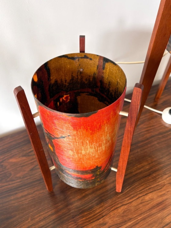 Image 1 of Prachtige, zeldzame set raketlampen uit de jaren 50/60.