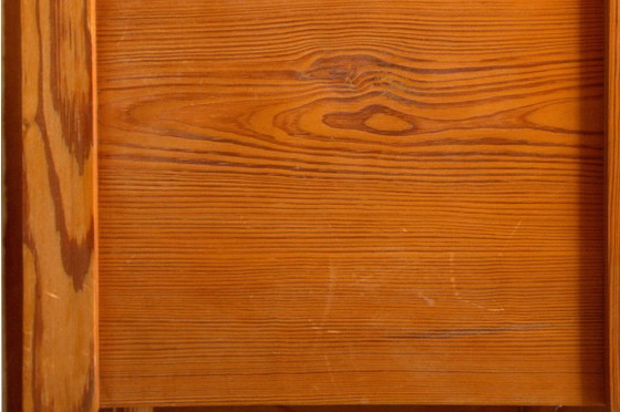 Solid pine marquetry bedside table, marble top, 37x37x81cm, 1940s, Art Deco, Émile Gallé style – Nightstands (photo 10 of 12)