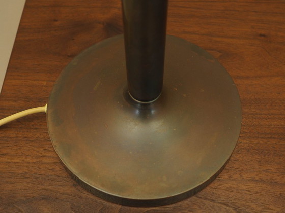 Lampada da scrivania danese degli anni '60 con paralume a forma di lente, base in metallo marrone e (photo 9 of 13)