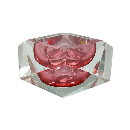 1960s Gorgeous Pink Ashtray or Catchall by Flavio Poli for Seguso. Made in Italy